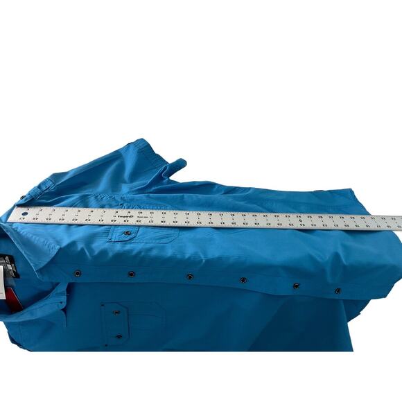 Men's XXL Blue Button-Up Shirt Jeans by Buffalo Short Sleeve Casual Fit New - Picture 5 of 12